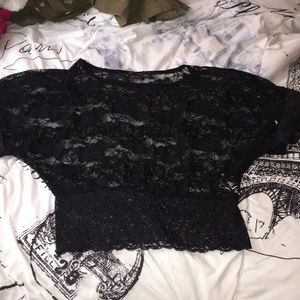 Black Rose Laced Shortsleeved Shirt